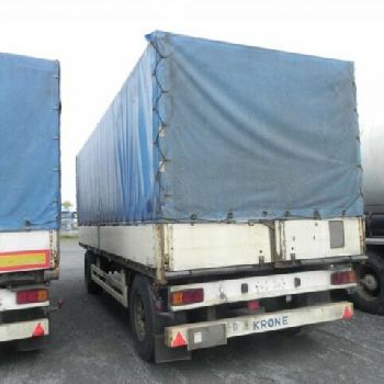 Krone flatbed trailer AZP 18 tarpaulin trailer