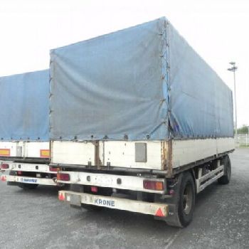Krone flatbed trailer AZP 18 tarpaulin trailer