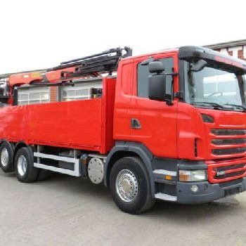 Scania G 420 LB6x2 + HNB flatbed rear crane steering + lift, PK1