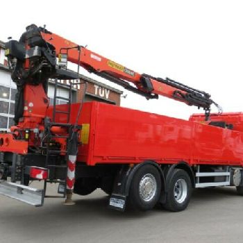 Scania G 420 LB6x2 + HNB flatbed rear crane steering + lift, PK1