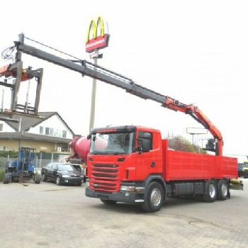 Scania G 420 LB6x2 + HNB flatbed rear crane steering + lift, PK1