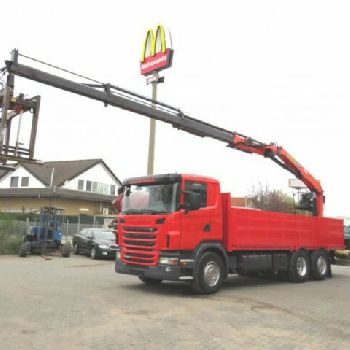 Scania G 420 LB6x2 + HNB flatbed rear crane steering + lift, PK1