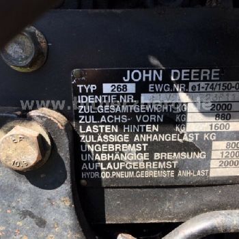 John Deere 2520 HST, mower deck + high dump, cab, MOT