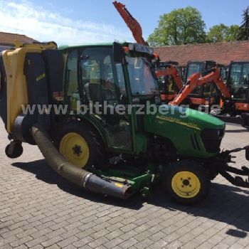 John Deere 2520 HST, mower deck + high dump, cab, MOT