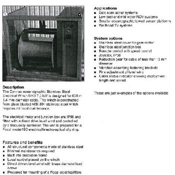 Others MacArtney Cormac MKII oceanographic Stainless Steel Electr. Winch 7.5 kW