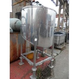 B12766 | Tanque de acero inoxidable tanque de 1000 L con tapa utilizada.