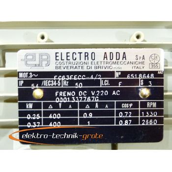 Electro Adda FC63FECC-4/2 3 ~ Motor with Bonifiglioli bevel gear MVF 44 / F