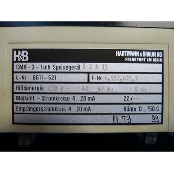 Hartmann & amp; Braun TZN 13 CMR-3-fold power supply