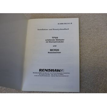 Renishaw Installation and User's Guide TP20 and MCR20