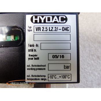 Hydac VR2.5LZ.2 / -D4C filter clogging indicator - unused! -