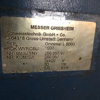Messer Griesheim L5000 Cutting machine - Plasma / gas