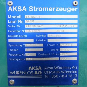 Disel Aggregate 288 kW