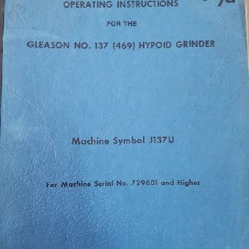 Gleason NO 137 Gear grinding machine