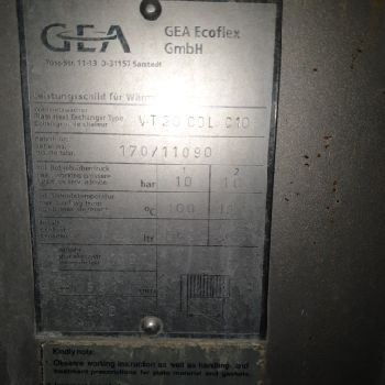 GEA Pasteuriser Plant with Separator Westfalia MSD50-01-076