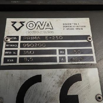 Ona Prima E250 Wire cutting edm machine