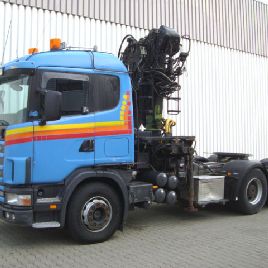 Scania 144G 530 6x4 with crane Loglift F 215 Z