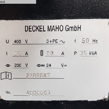 Machining Center - Horizontal DECKEL-MAHO DMU 50H