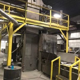 Pangbornconveyor pass through, 36" x 57,8 x 20 HP blast wheels,dust collector,good