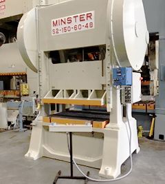 150 Ton,Minster#S2, 10" str,25 SH,60 x 48 bed,30 SPM,recond,under power,1955,#sr5583