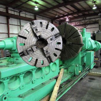 No. 5HLibby, sliding gap bed turret lathe,12" spindle hole,84 swing in gap,40 gap length,50 chuck,front & rear threads,#18194