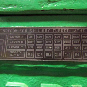 No. 5HLibby, sliding gap bed turret lathe,12" spindle hole,84 swing in gap,40 gap length,50 chuck,front & rear threads,#18194