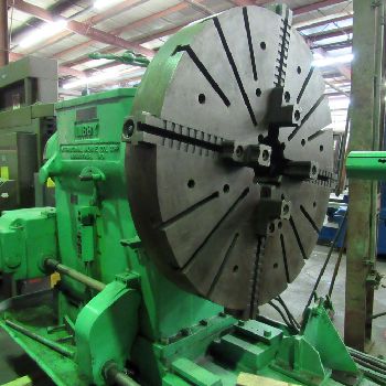 No. 5HLibby, sliding gap bed turret lathe,12" spindle hole,84 swing in gap,40 gap length,50 chuck,front & rear threads,#18194