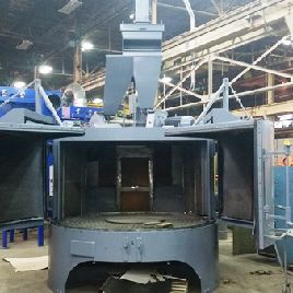 96"Pangborn, table blast new, (2) 25 HP blast wheels, 1 year warranty