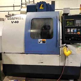 Leadwell#V40, CNC VMC,20 ATC,40" X,20 Y,20 Z,6000 RPM,10/12 HP,Fanuc control,chip conveyor,2000