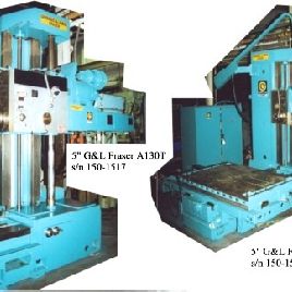 5"Giddings & LewisFraser #A130T, 60 vert,60 cross,48 x 72 table,#50 tpr. w/PDB,DRO,1975