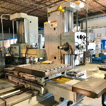 4"Kuraki#KBT1003W, 41 x 47 built-in rotary table,#50 taper,built-in outriggers,1981 (2 available)