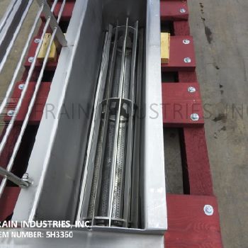 Stainless Steel, 34" wide, rotary paddle sieve topper, with 34 wide x 7 long x 14 deep trough, 12 paddle agitation