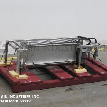 Stainless Steel, 34" wide, rotary paddle sieve topper, with 34 wide x 7 long x 14 deep trough, 12 paddle agitation