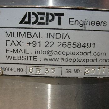 6.5 Ton,Adept#BB35, rotary tablet press, 35 station, B-tooled, to 126000 tablets/hour, serial# 201123, #3222-1