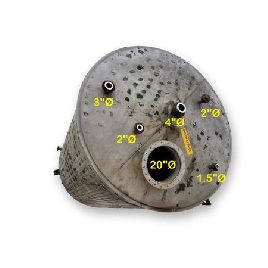 6700 galones de Eva & amp; Hijos, tanque con camisa de acero inoxidable, pared lateral vertical de 9 '' x 14 '', lado chapado en hoyuelos, fondo plano, cubierta inclinada, # 15144