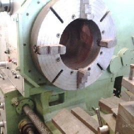 34" x 100BroadbentStanley #3380, 30 4-jaw chuck,16.25 spindle bore,30 HP,350 RPM,#5MT,2-Axis DRO,1980,#L410628