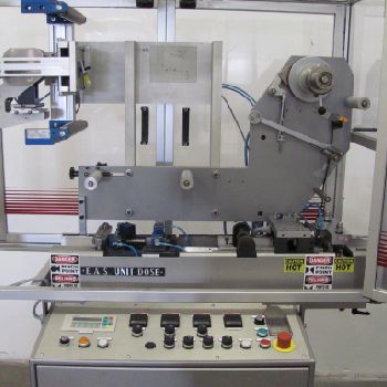 Klockner#EAS, thermoforming blister,15-90 cy/min,100mm row width,400mm diameter,250mm lid diameter,52mm indx,s/n #276,1991,#42541