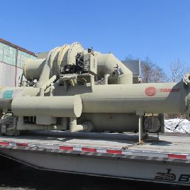 300 toneladas, Trane # CVHE400, enfriador, refrigerado por agua, compresor de 3 etapas, refrigerante R123, 244 kw, 2300 V., 2009, # 43032