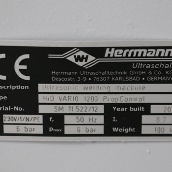 Herrmann#HIQ-VARIO-1200, 1200 watt, Prop control, 50 mm stroke, 2012 (3 available)
