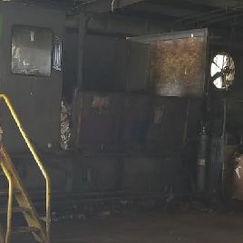 Harris#HRB-918, 2-ram automatic tie baler, 120" x 74 bales, used