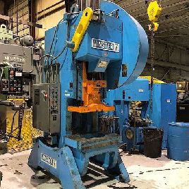 75 Ton,Minster#7, 6" str,15.5 SH,3.75 adj,36 x 24 bed,A/C & brake,gap frame mech press