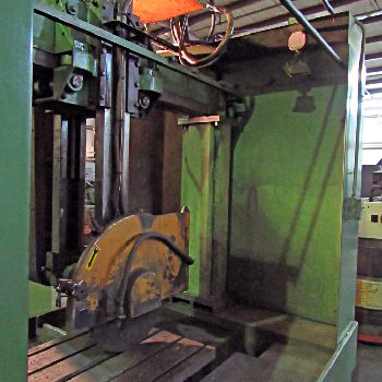 18"Savage#WJS-20, wet type abrasive cut-off saw,18 blade diameter,1600 RPM,30 HP,36 x 24 table,1998,#17626