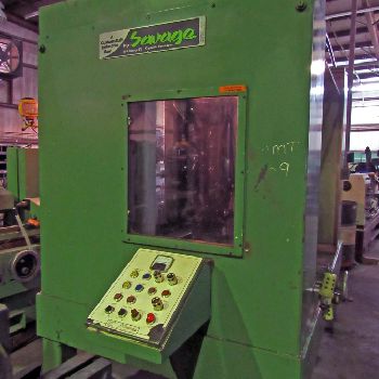 18"Savage#WJS-20, wet type abrasive cut-off saw,18 blade diameter,1600 RPM,30 HP,36 x 24 table,1998,#17626