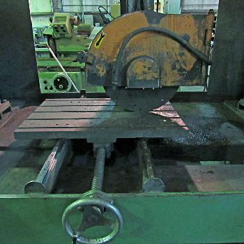 18"Savage#WJS-20, wet type abrasive cut-off saw,18 blade diameter,1600 RPM,30 HP,36 x 24 table,1998,#17626