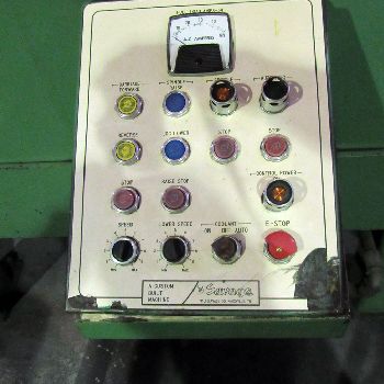 18"Savage#WJS-20, wet type abrasive cut-off saw,18 blade diameter,1600 RPM,30 HP,36 x 24 table,1998,#17626