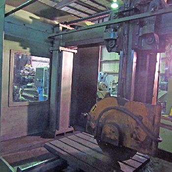 18"Savage#WJS-20, wet type abrasive cut-off saw,18 blade diameter,1600 RPM,30 HP,36 x 24 table,1998,#17626