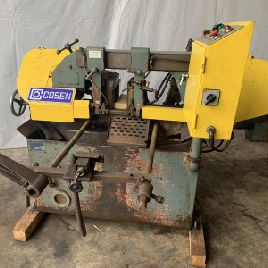 10" X 10Cosen#AH250, automatic horizontal bandsaw, 1 blade,49-330 FPM,2 HP,vise,front length ga,#11086