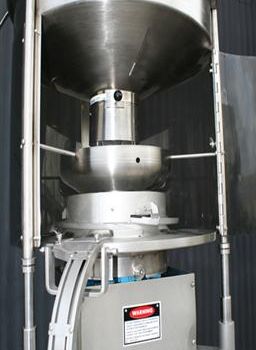 Genesis West#NPW-575, capper,up to 120 vials/min.,3 spindle crimping mechanism,star wheel index w/feed & discharge conveyor,#38707