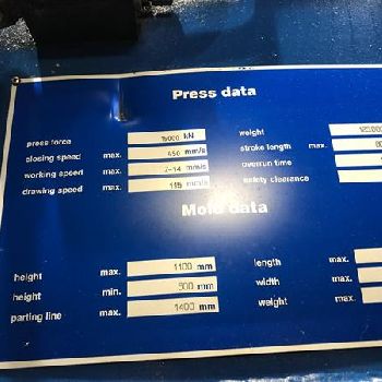 1500 Ton,Dieffenbacher#DSF-1500, drawing, 31.5" stroke, 76 DL, 79 x 47 bed, Simatic panel, (2) Available