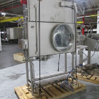 Applied Containment Eng’ g., Stainless Steel Isolator,57" W x 19 D x 32 H chamber,single side,3-glove ports,scale,9.5 pass thru,#48290