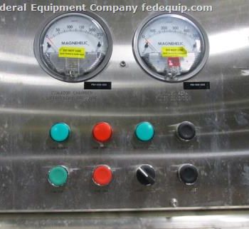 Applied Containment Eng’ g., Stainless Steel Isolator,57" W x 19 D x 32 H chamber,single side,3-glove ports,scale,9.5 pass thru,#48290